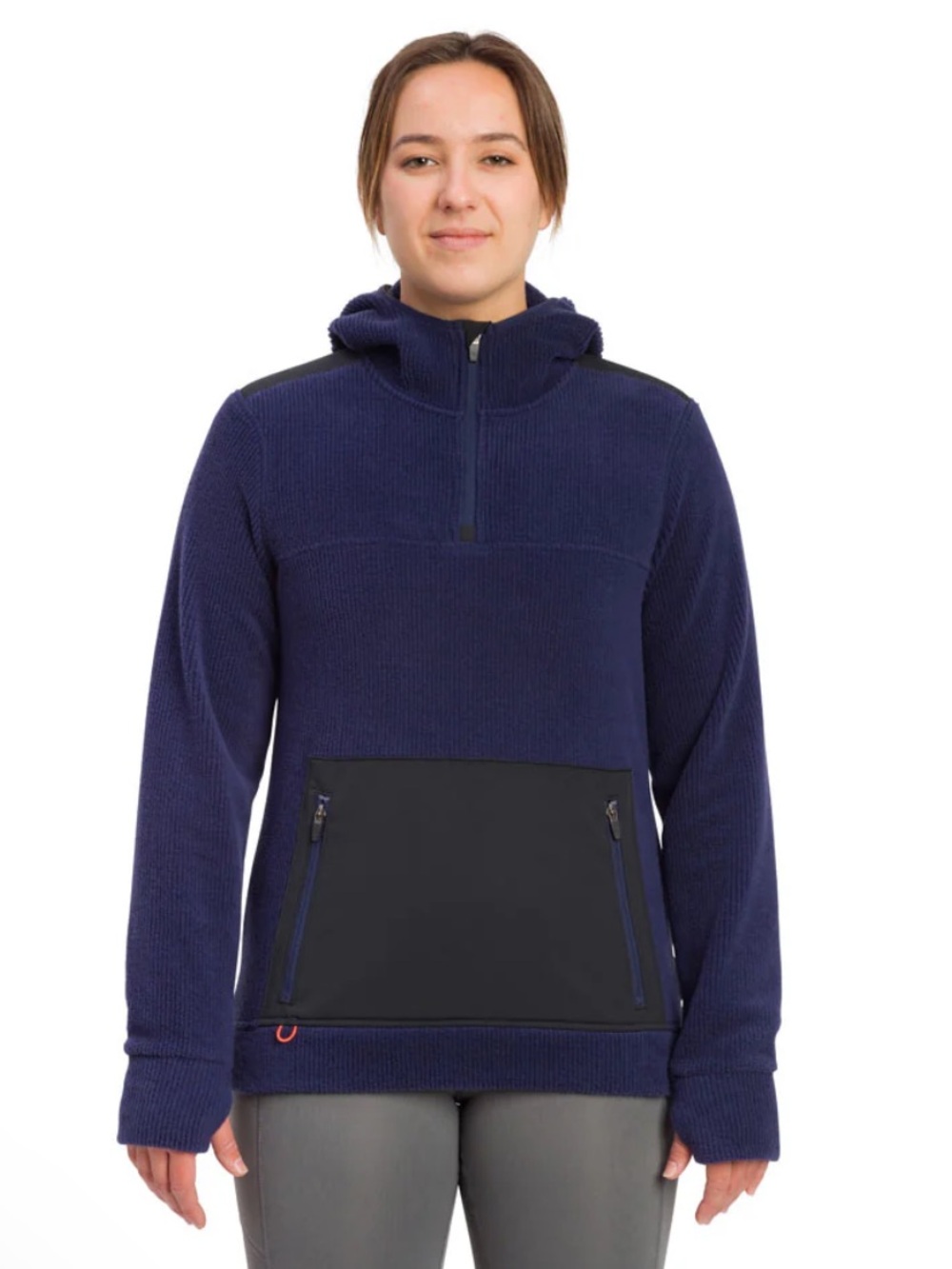 Grunden’s Women’s Bering Blue Fleece Hoodie Pullover Sweatshirt Hiking Fishing